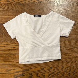 Brandy Melville white cropped shirt